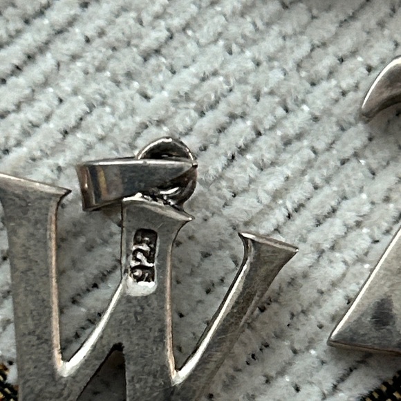 925 Silver Alphabet Pendant Charms - Picture 3 of 4